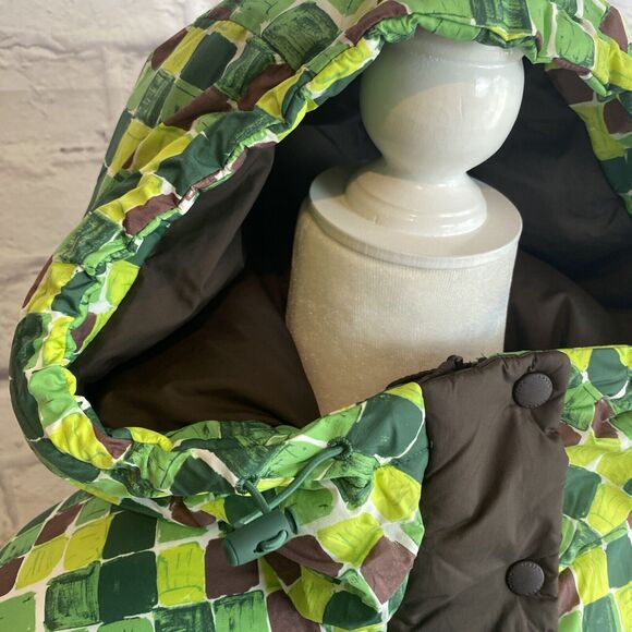 Uniqlo Marni Oversized Down All Over Print Hooded Puffer Coat Size Small - Picture 3 of 13